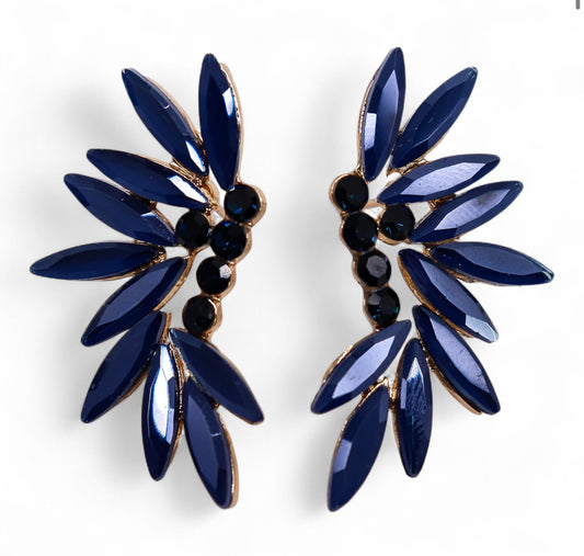 Karališkai mėlyni vintažinio stiklo auskarai - Fėjos