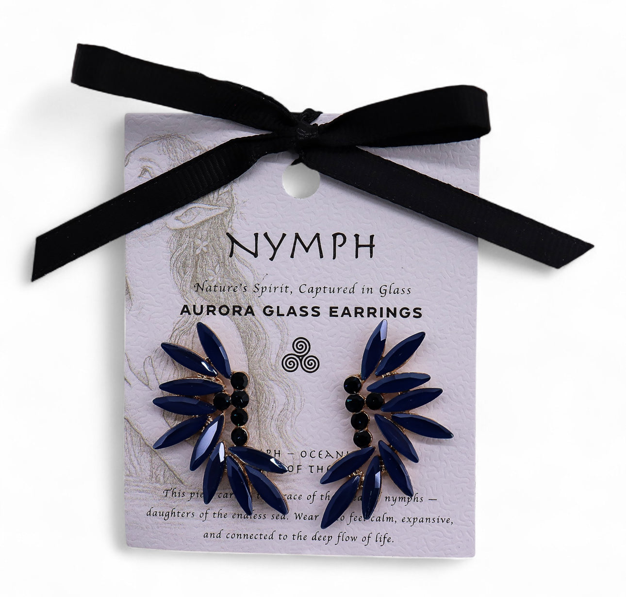 Karališkai mėlyni vintažinio stiklo auskarai - Fėjos