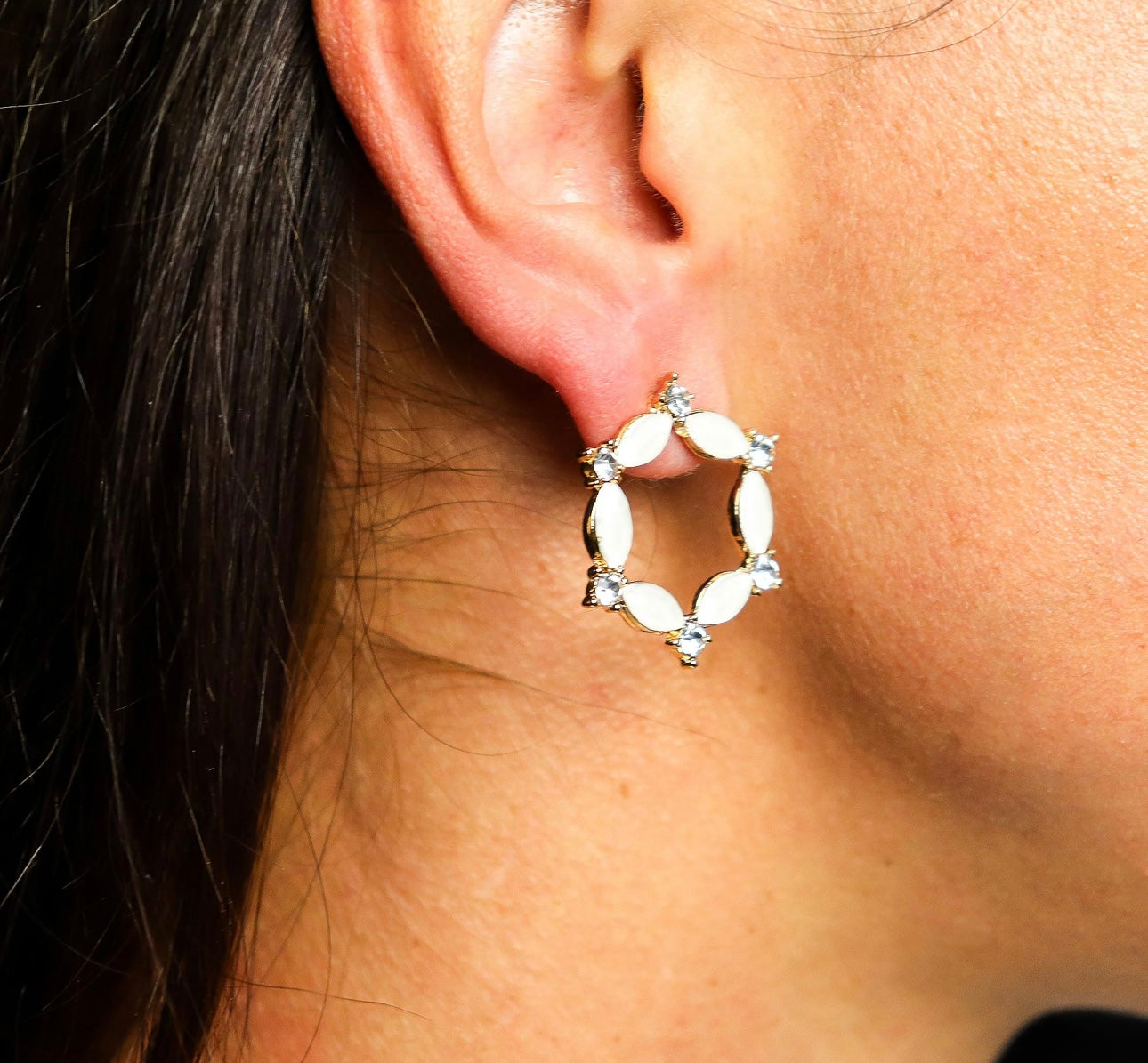 Perliniai vintažinio stiklo auskarai - Kilpelė