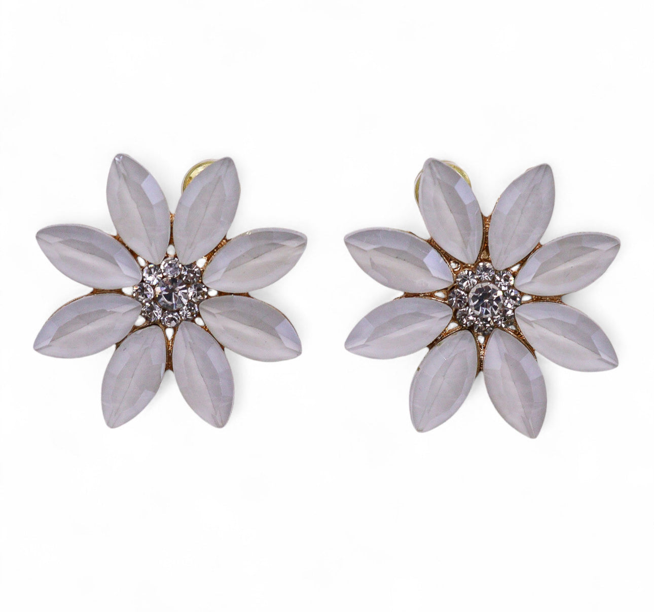 Perliniai vintažinio stiklo auskarai - Gėlės