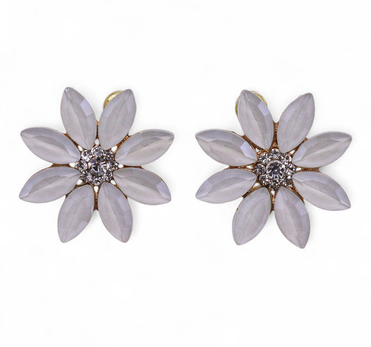 Perliniai vintažinio stiklo auskarai - Gėlės