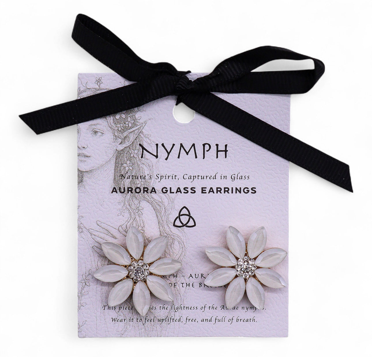 Perliniai vintažinio stiklo auskarai - Gėlės