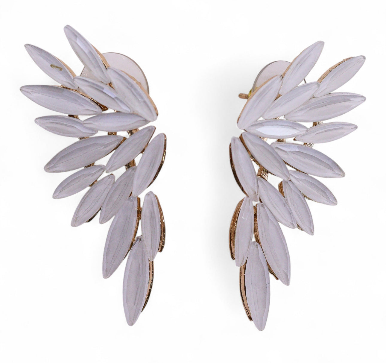 Pearl - Vintage Glass - Angel Wings - Earrings