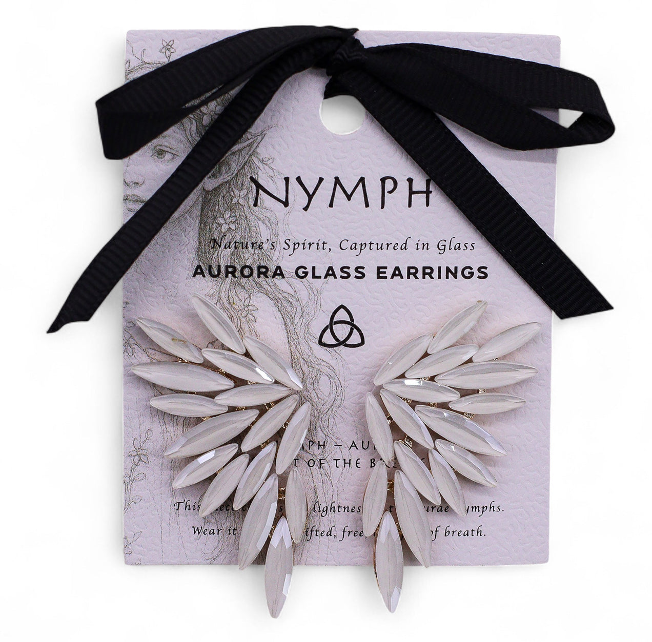 Pearl - Vintage Glass - Angel Wings - Earrings