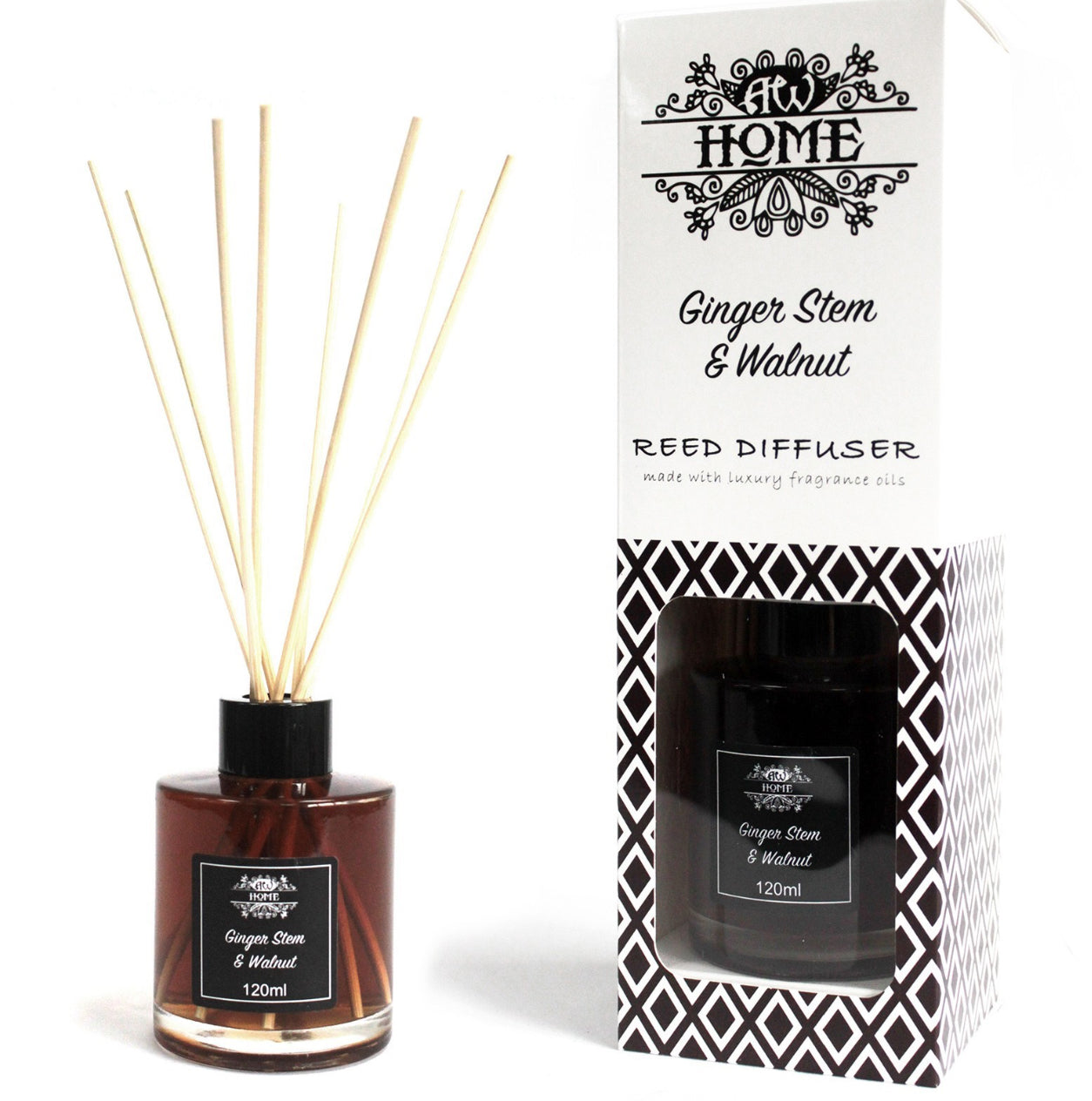 120 ml difuzorius su lazdelėmis - Imbieras ir graikinis riešutas