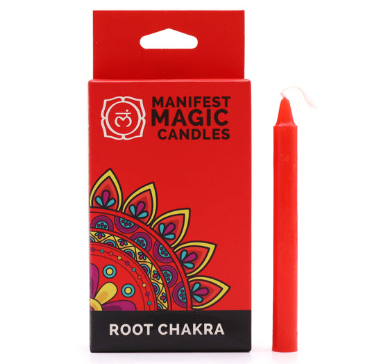 „Manifest Magic“ žvakės 12 vnt. - Šakninė čakra