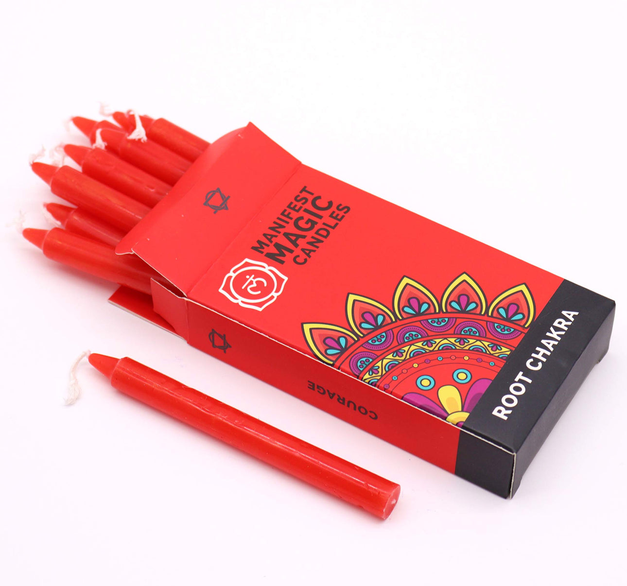 „Manifest Magic“ žvakės 12 vnt. - Šakninė čakra