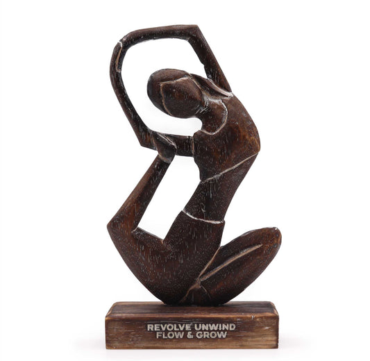 Medinė jogos lelija - antikvarinė - besisukanti poza - „Sukis, atsipalaiduok - judėk ir augk“