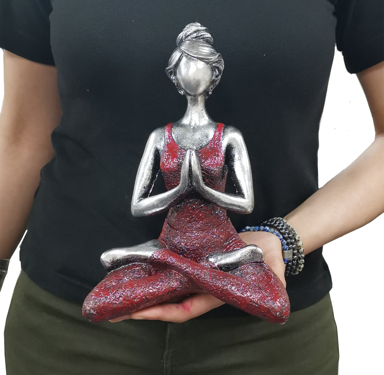 Jogos figūrėlė damos - sidabrinė ir bordo spalvos 24 cm