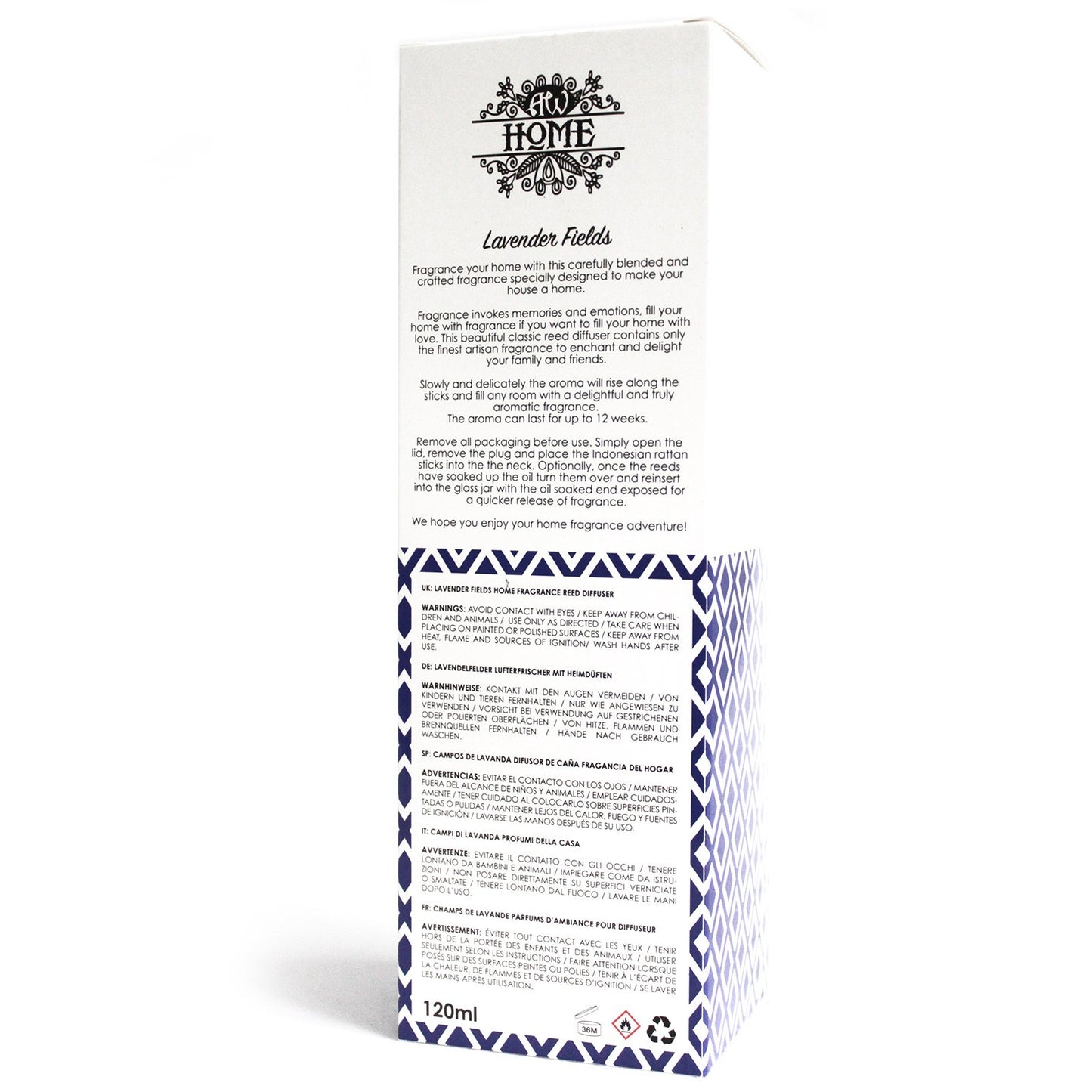 120 ml difuzorius su lazdelėmis - Lavendos laukai