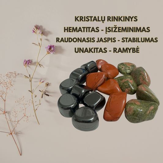 Kristalų rinkinys - Žemės stiprybė ir gilus įžeminimas
