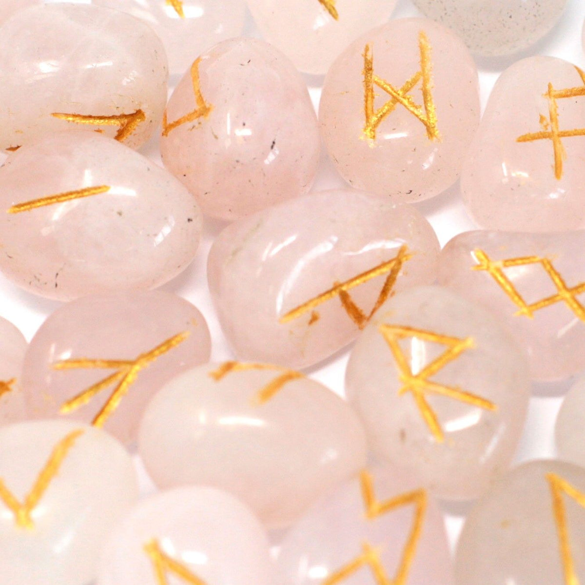 Indian Runes in Pouch - Rose Quartz – 1 nuotrauka