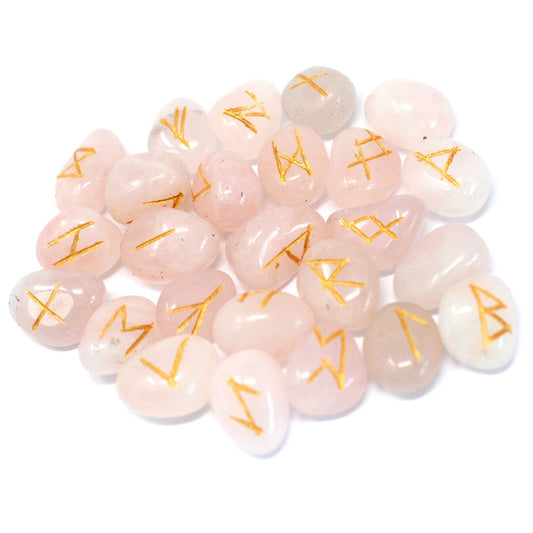 Indian Runes in Pouch - Rose Quartz – 2 nuotrauka
