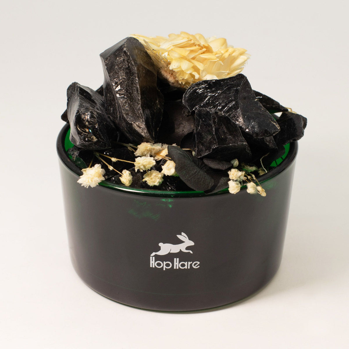 Hop Hare „The King“ – juodojo obsidiano kristalų ir gėlių rinkinys