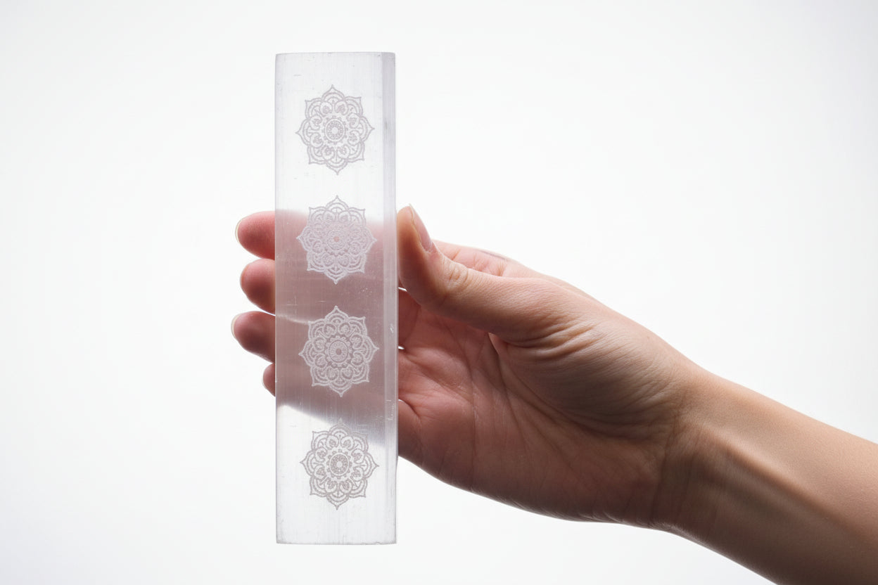 Selenito įkrovimo lėkštutė (15 cm) – Mandala