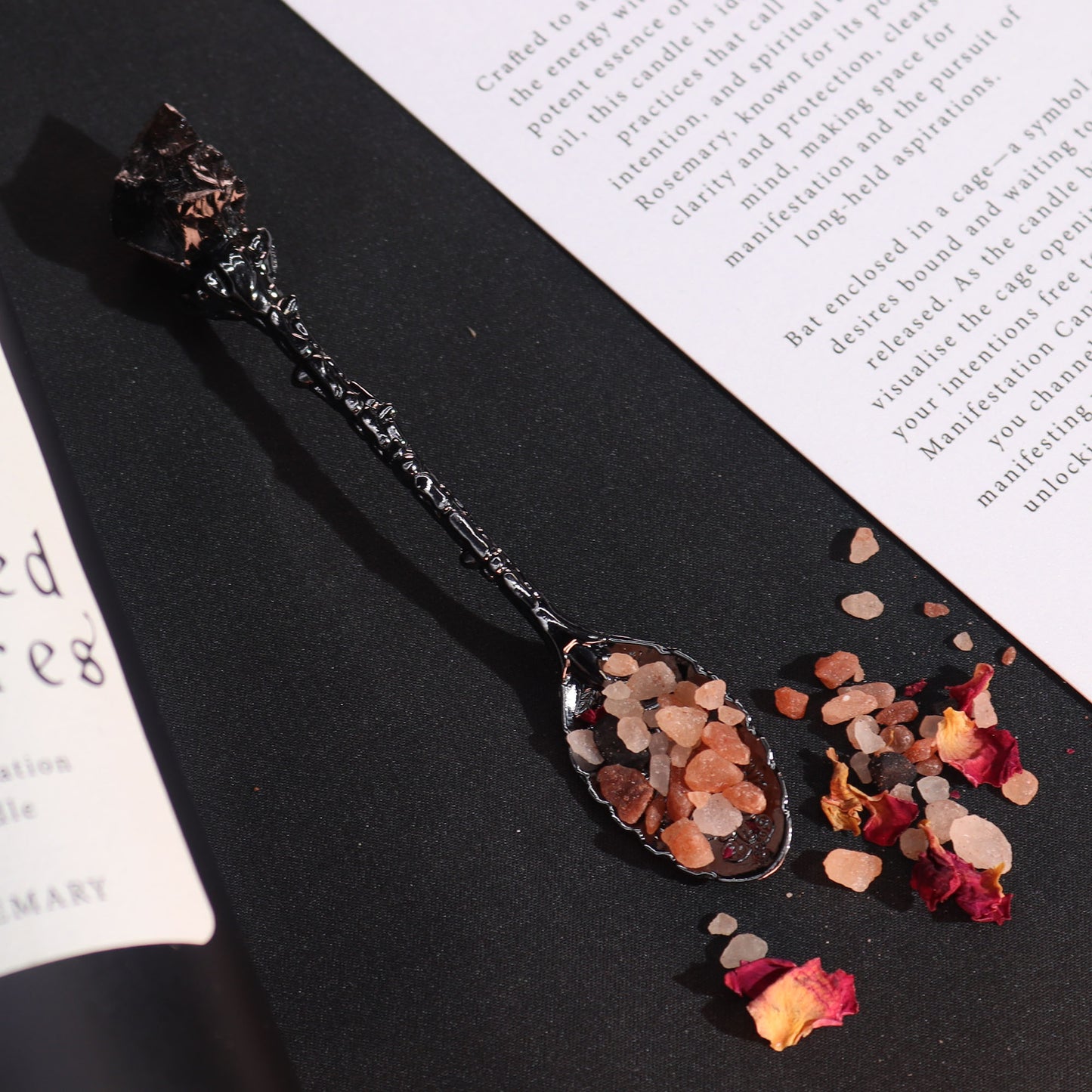 7 bronzinių brangakmenių krištolo raganos šaukštelių rinkinys