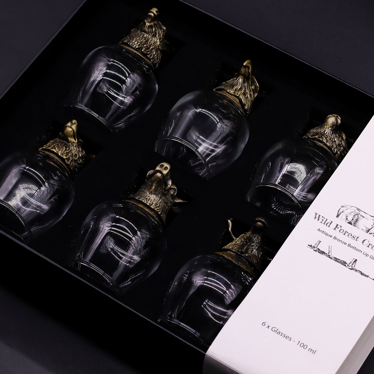 Dovanų rinkinys - 6 taurelės (100ml) - Laukiniai miško gyvūnai