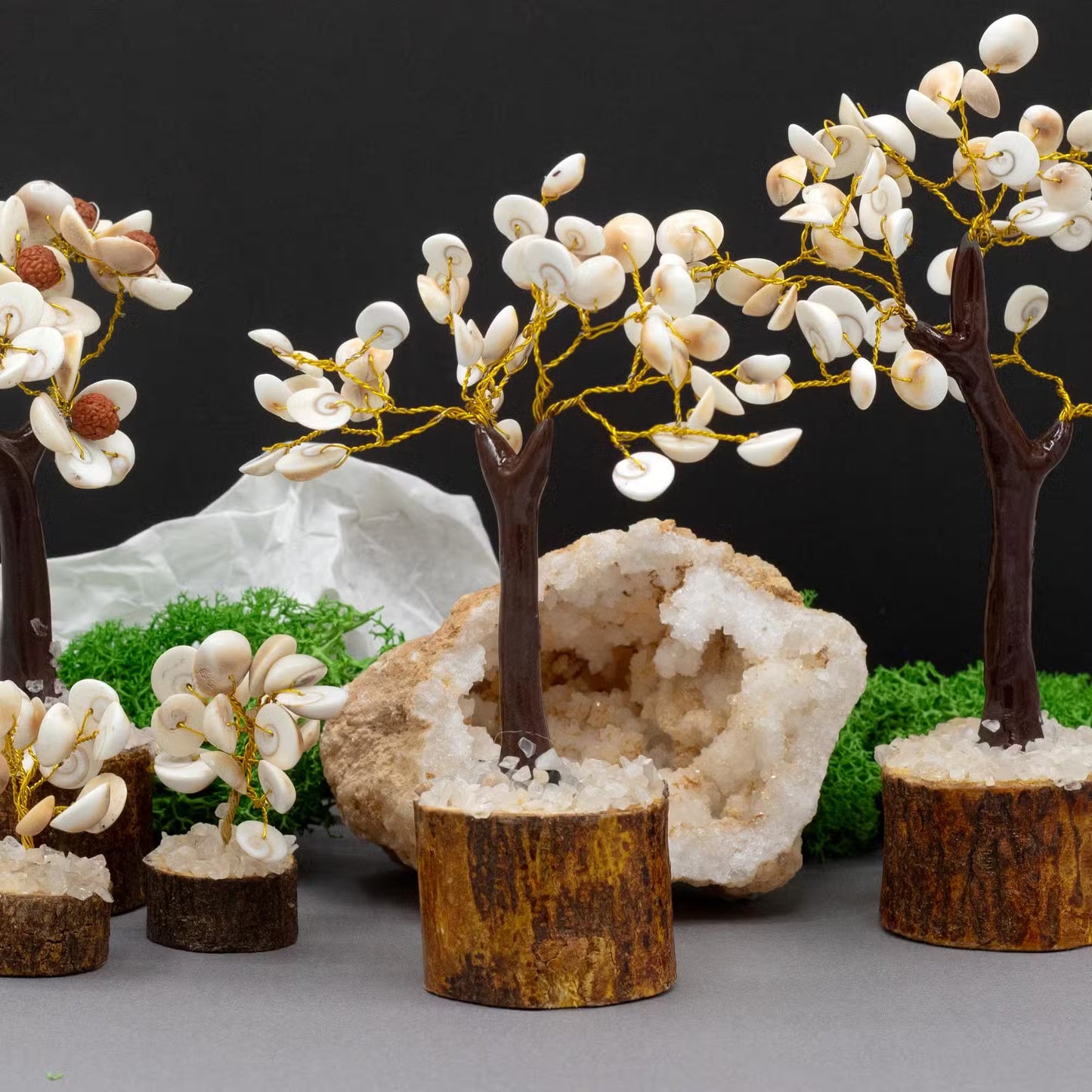 Vidutinis Gomati akmenukų čakros medelis - 45 akmenys