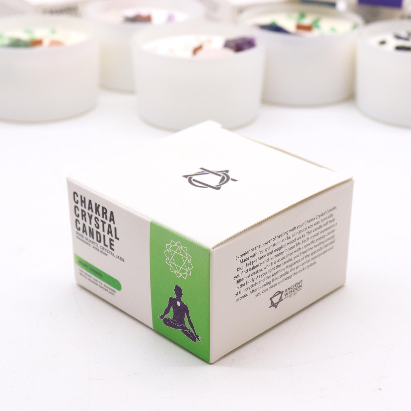 Čakros krištolinė žvakė - Širdies čakra